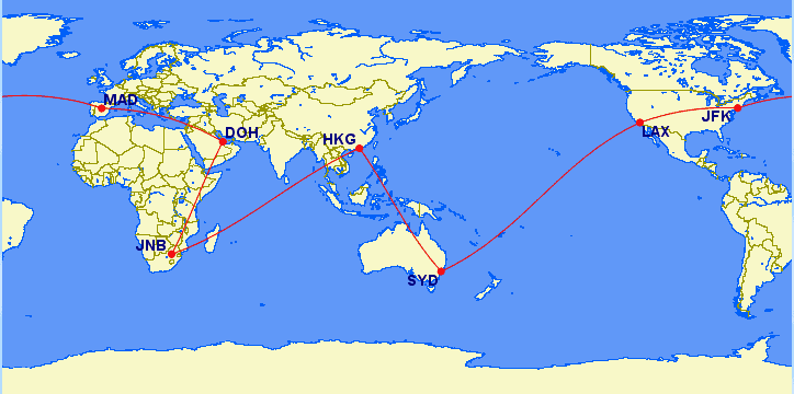 round the world trip qantas