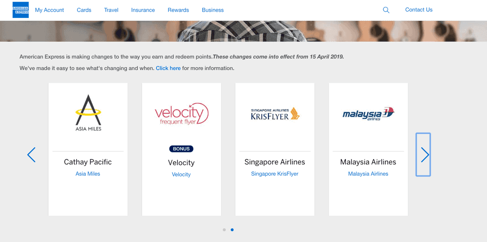 Amex and Velocity Frequent Flyer