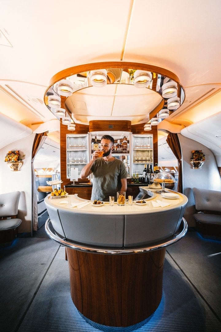 Emirates A380 business class bar