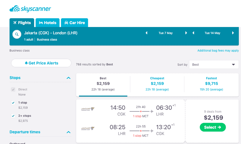 Oman Air Business Class to London From $2208