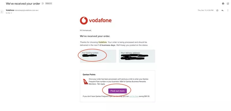 Vodafone Submit Point Claim