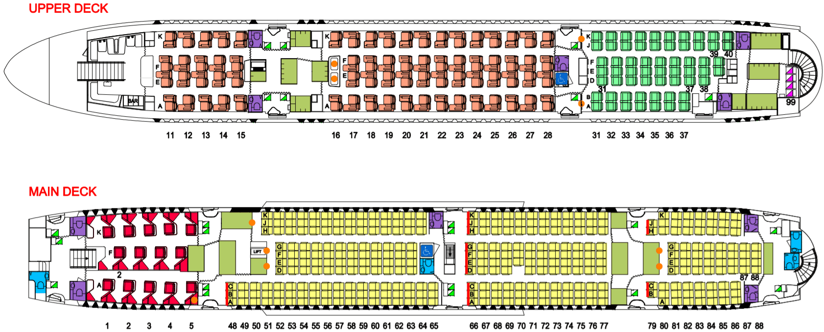 Qantas A380 Seat Map (485)
