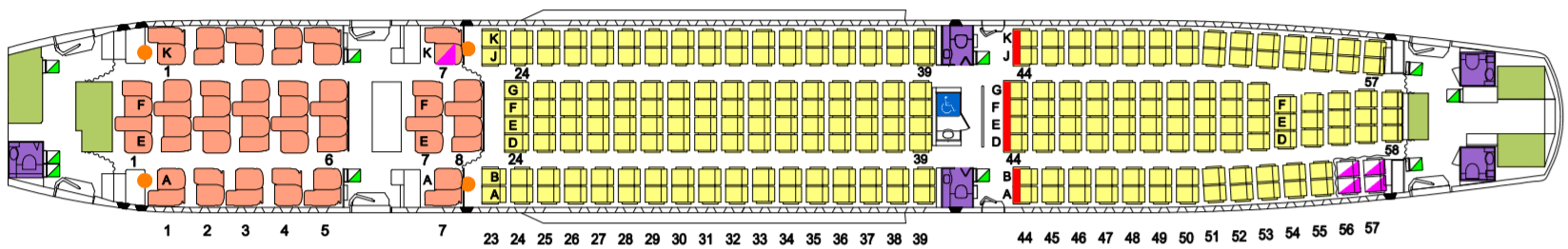 Qantas A330-200 Seat Map (271)
