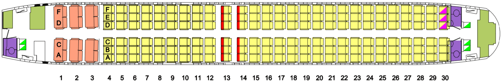 Qantas B737-800 Seat Map