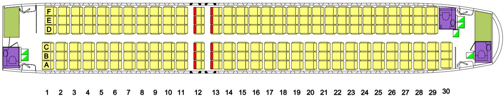 QantasLink A320 Seat Map