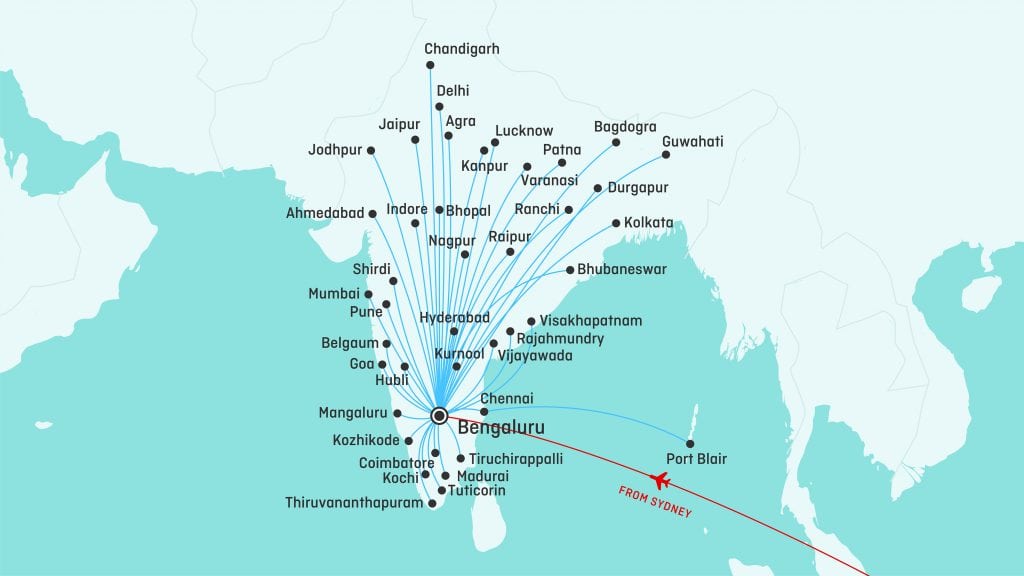 Qantas IndiGo Routes from Bengaluru