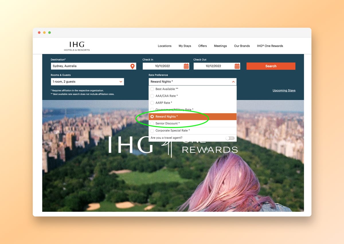 how to use IHG One Rewards to book hotels