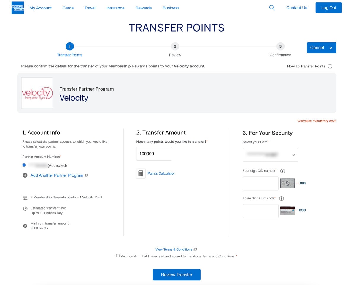 Get 15-20% Bonus Velocity Points On Amex Transfers