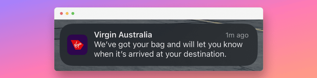 Virgin Australia Baggage Tracking