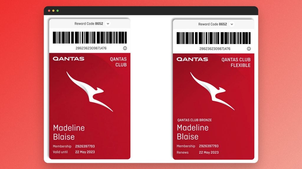 Qantas Club Membership Cards