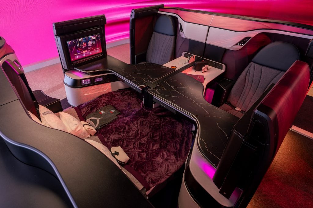 Qsuite Next Gen Business Class mockup at Farnborough Airshow 2024