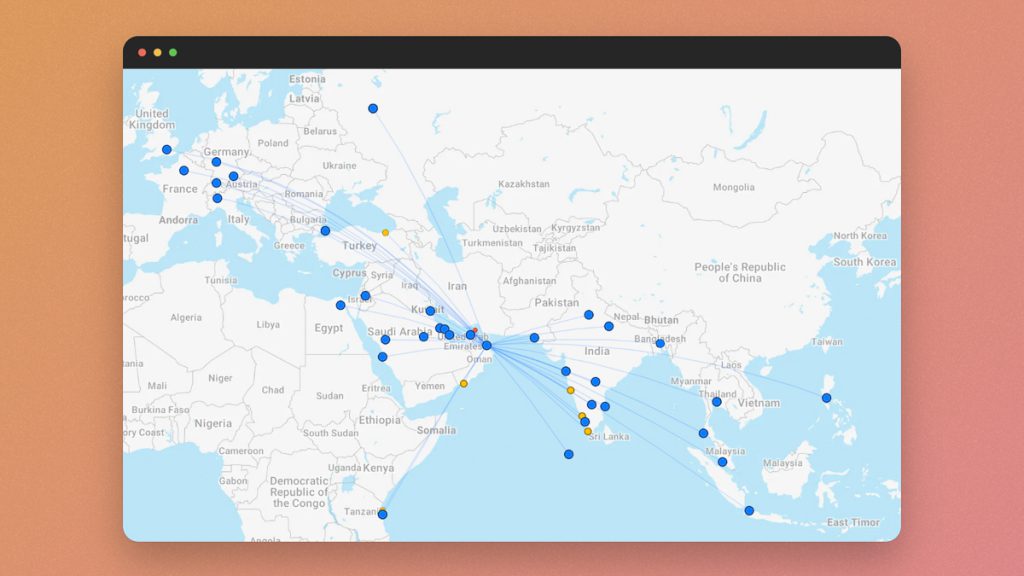 Oman Air Network Map